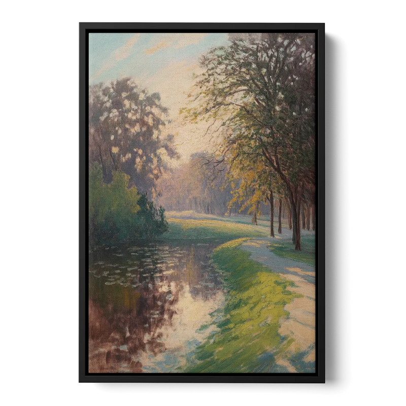 Bois de la Cambre Calm Front - Black Canvas Wall Art