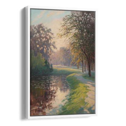 Bois de la Cambre Calm Side - White Canvas Wall Art