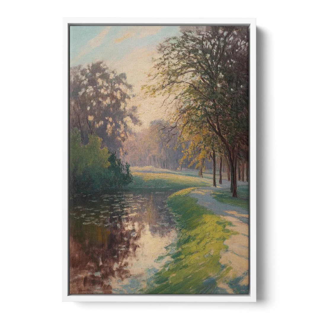Bois de la Cambre Calm Front - White Canvas Wall Art