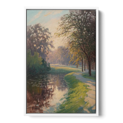Bois de la Cambre Calm Front - White Canvas Wall Art