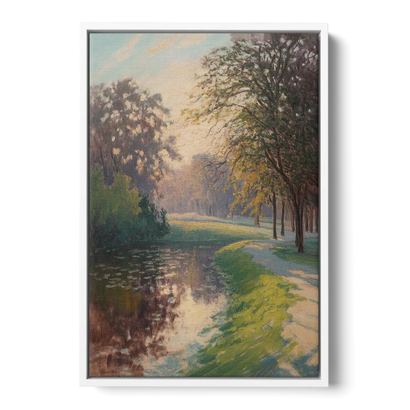 Bois de la Cambre Calm Front - White Canvas Wall Art