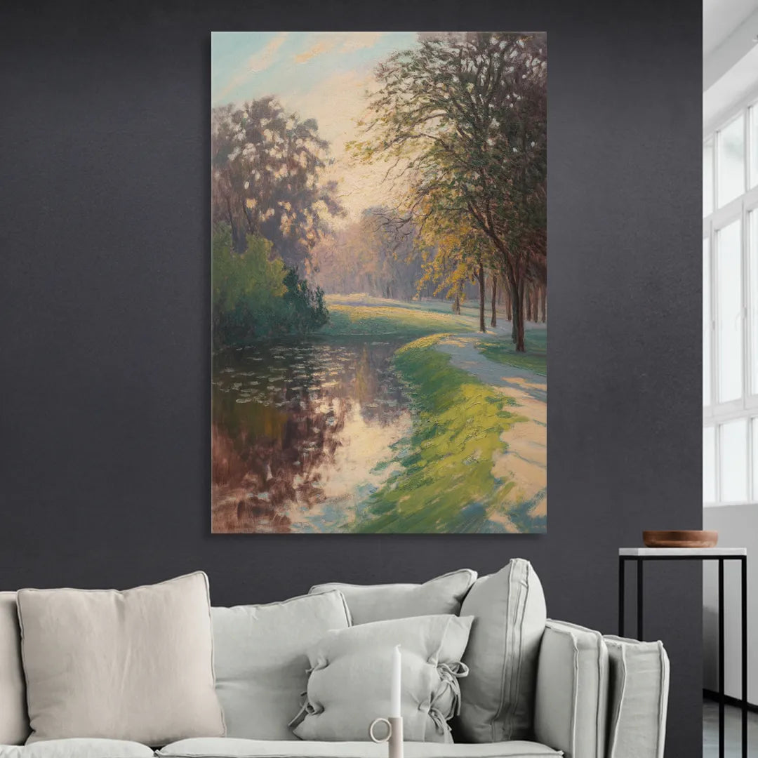 Bois de la Cambre Calm Living Room - Canvas Wall Art
