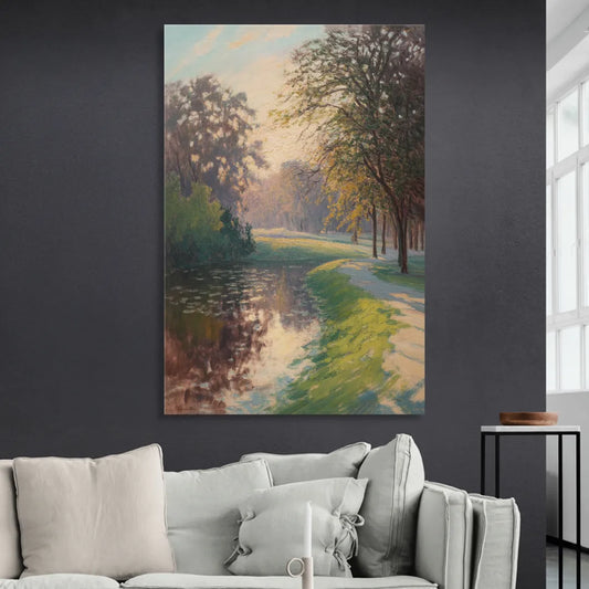 Bois de la Cambre Calm Living Room - Canvas Wall Art