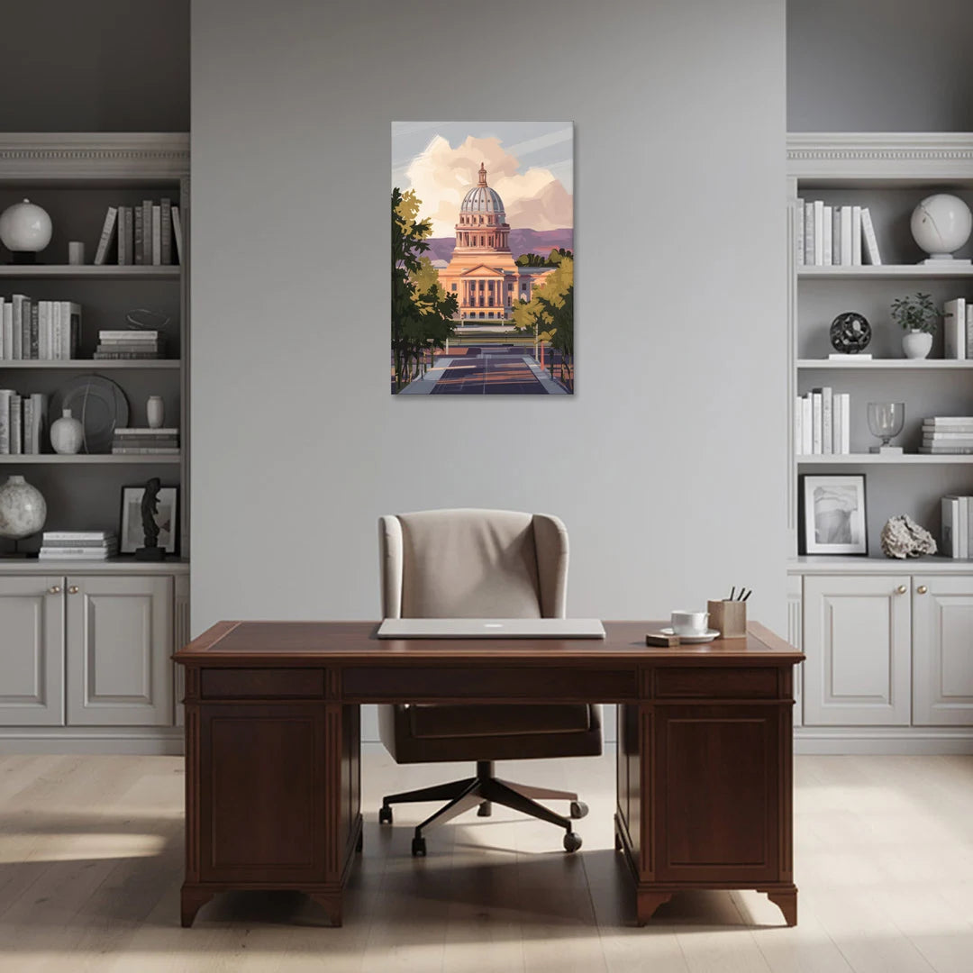 Boise Capitol Building View - Canvas Wall Art - Office - 24x36