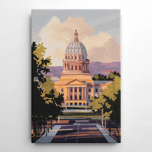 Boise Capitol Building View - Canvas Wall Art