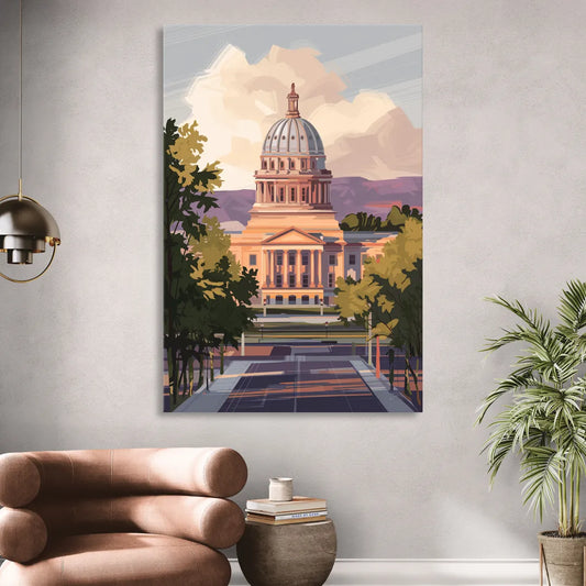 Boise Capitol Building View Living Room - Canvas Wall Art