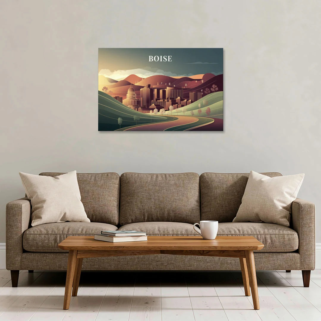 Boise Foothills Landscape - Canvas Wall Art - Sofa - 36x24