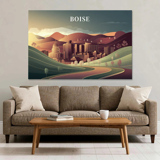 Boise Foothills Landscape - Canvas Wall Art - Sofa - 60x40