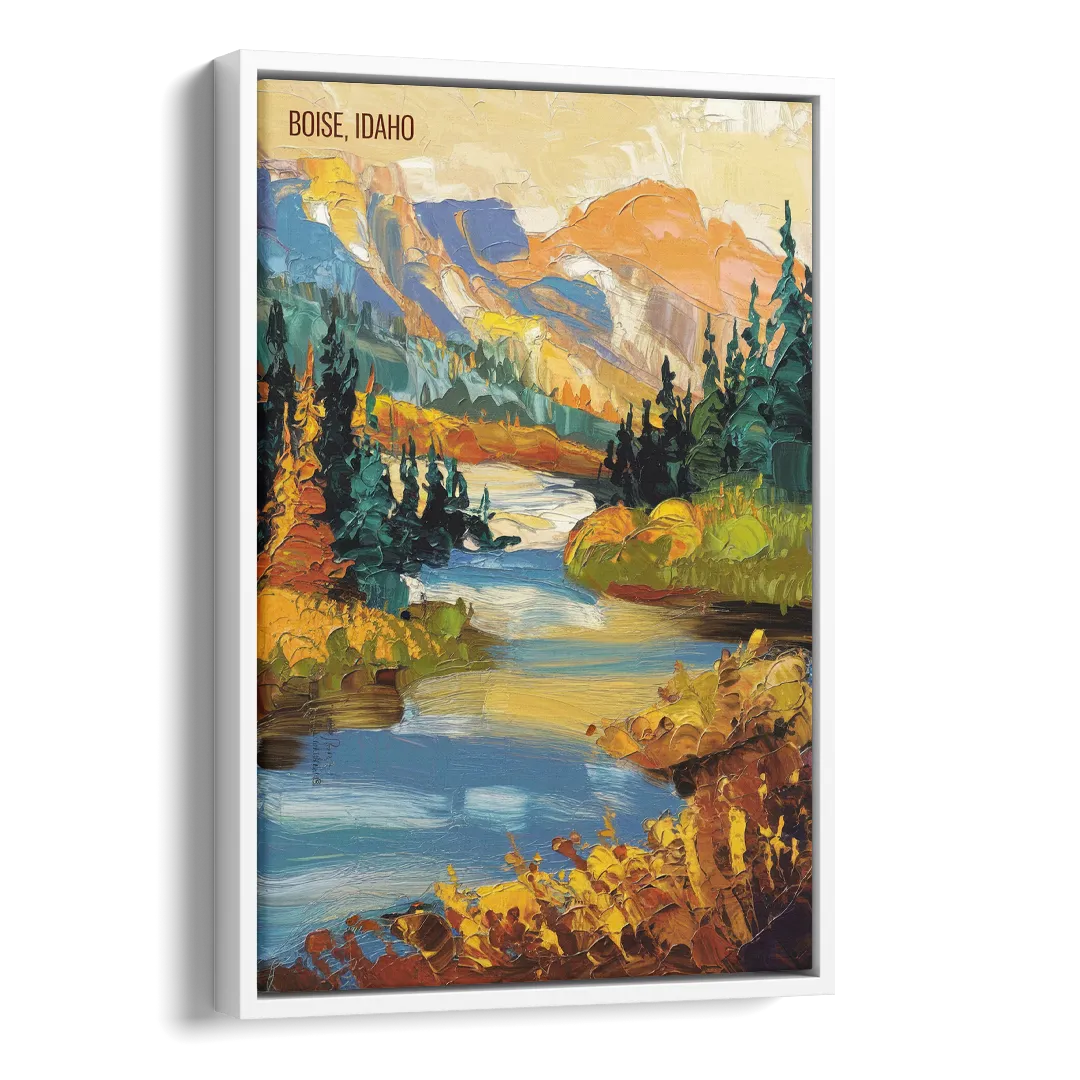 Boise Nature Escape Side - White Canvas Wall Art