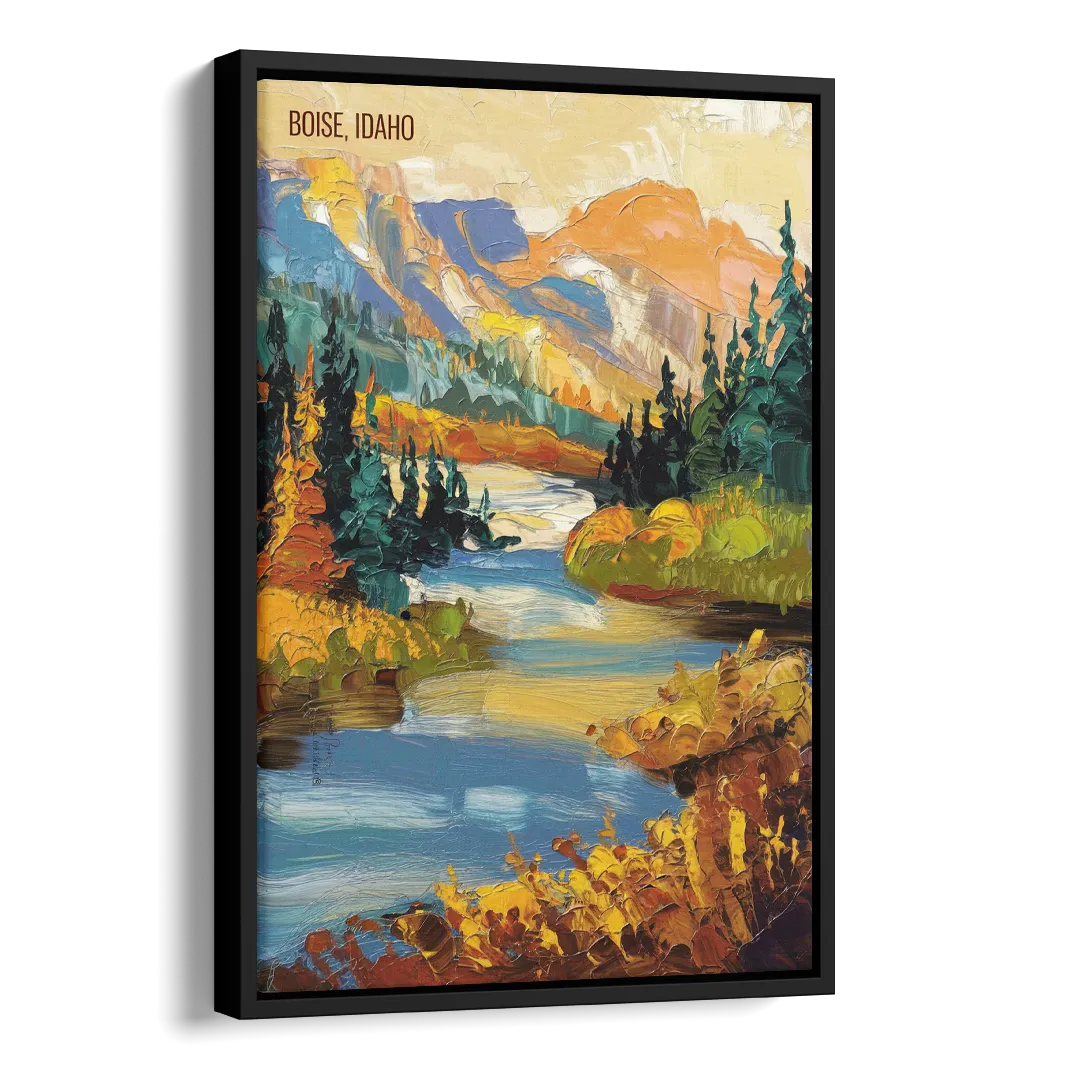 Boise Nature Escape Side - Black Canvas Wall Art