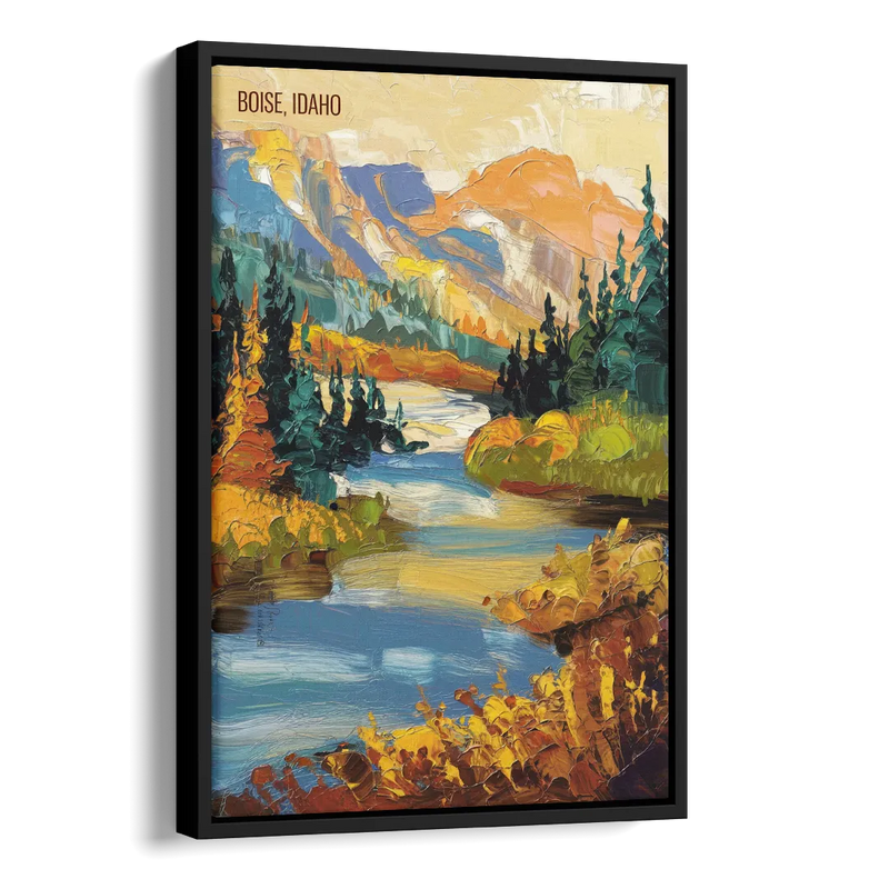Boise Nature Escape Side - Black Canvas Wall Art