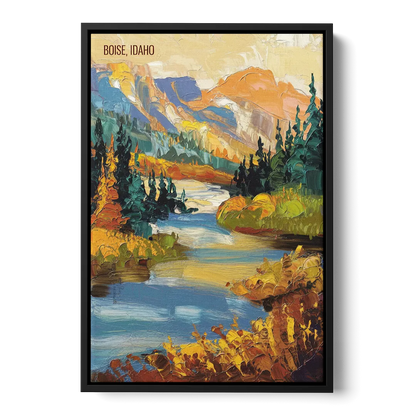 Boise Nature Escape Front - Black Canvas Wall Art