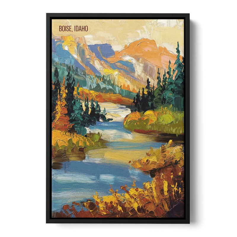 Boise Nature Escape Front - Black Canvas Wall Art