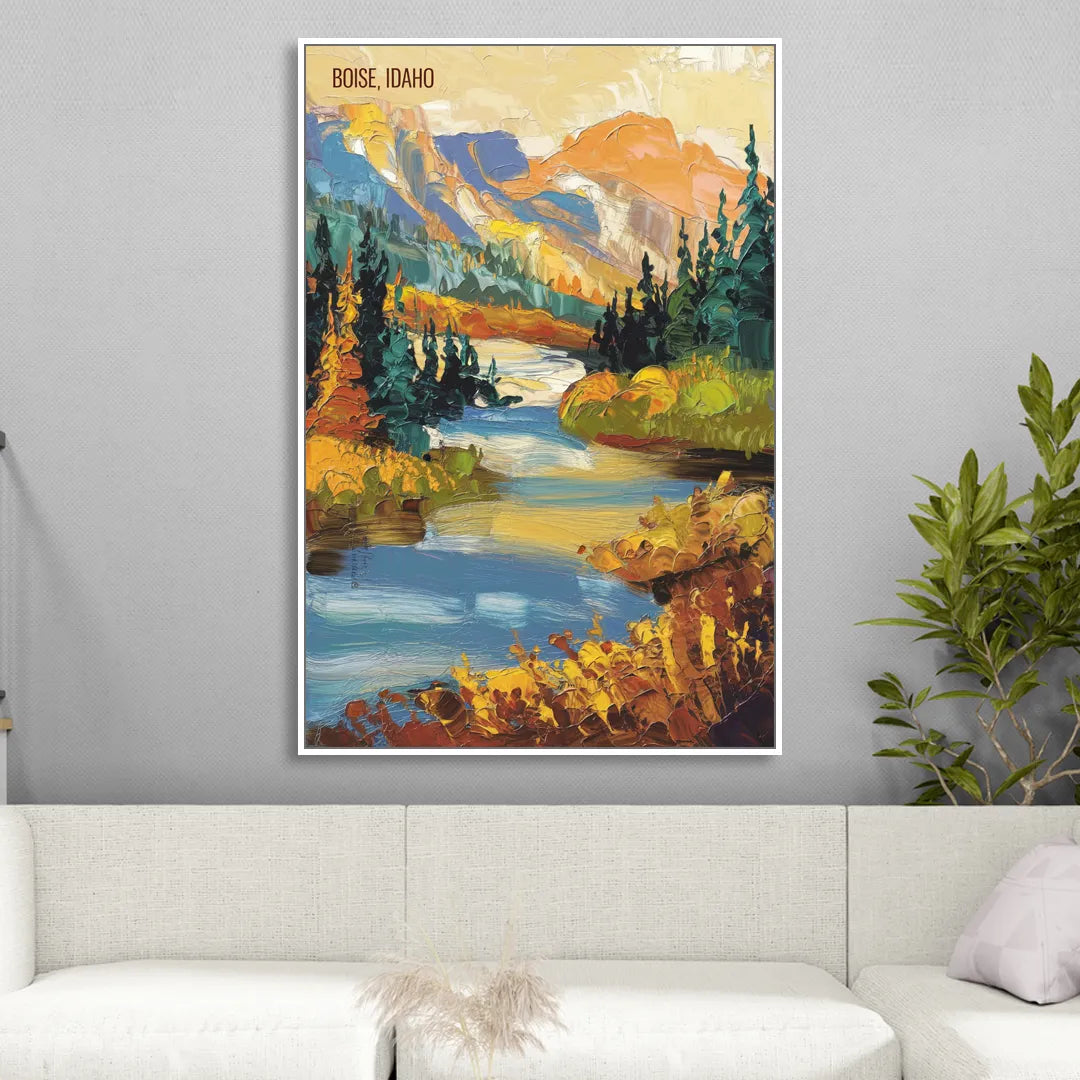 Boise Nature Escape Living Room - White Canvas Wall Art