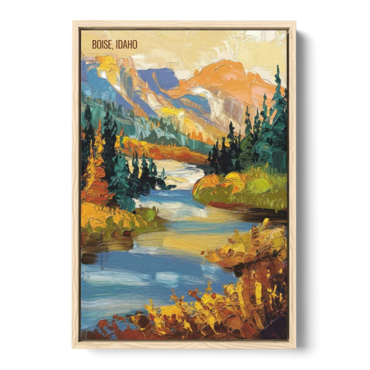 Boise Nature Escape - Oak Framed Canvas Wall Art - Front