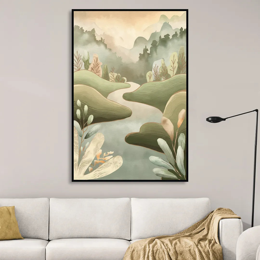 Boise Nature Escape Wilderness Living Room - Black Canvas Wall Art