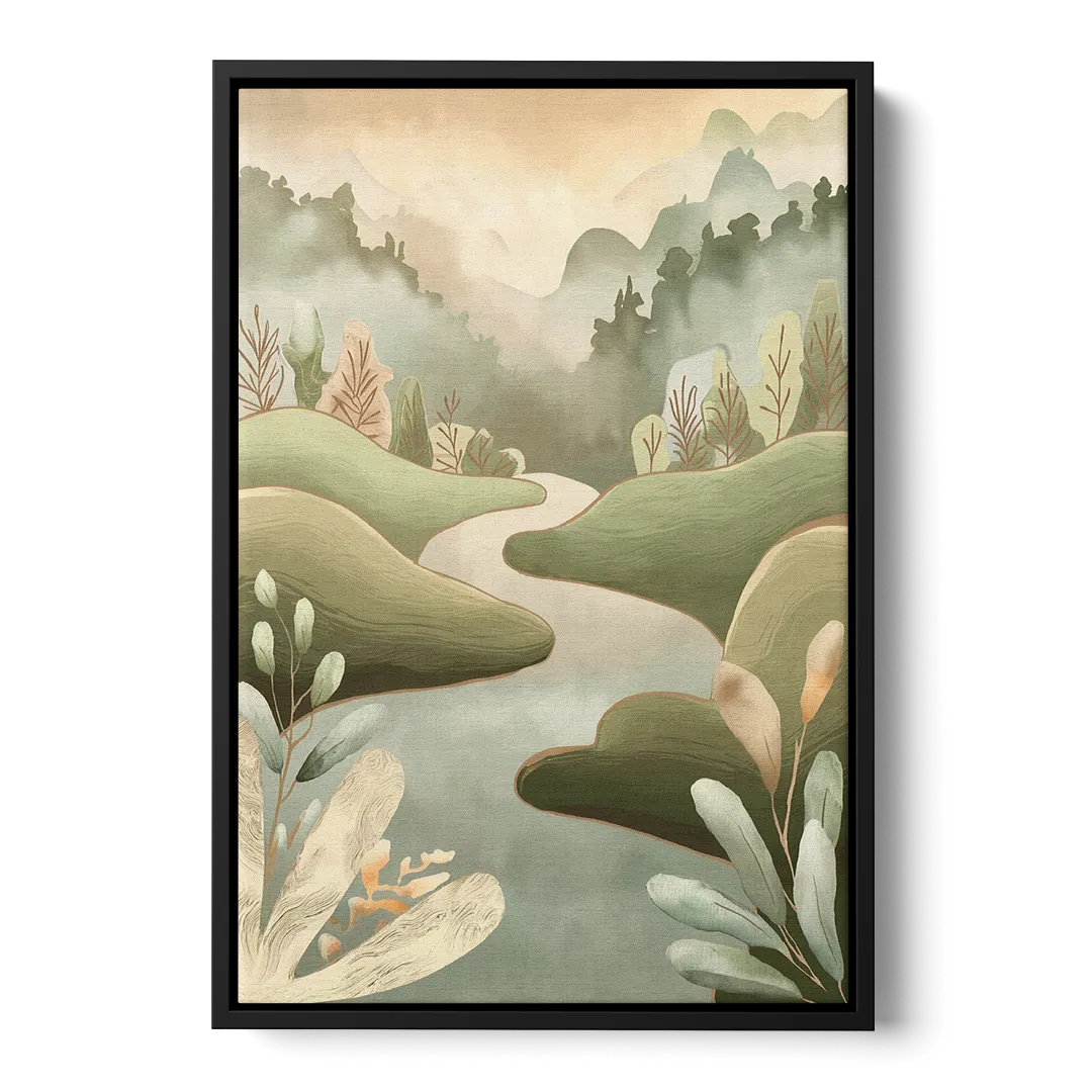 Boise Nature Escape Wilderness Front - Black Canvas Wall Art