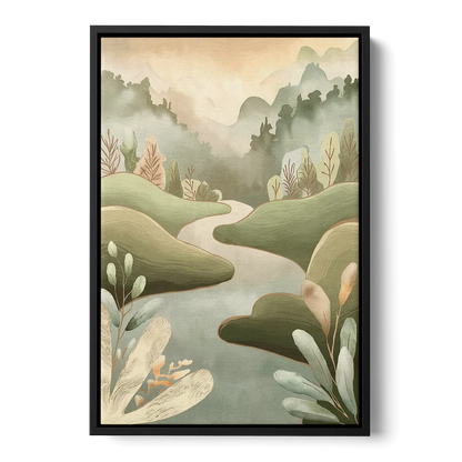 Boise Nature Escape Wilderness Front - Black Canvas Wall Art