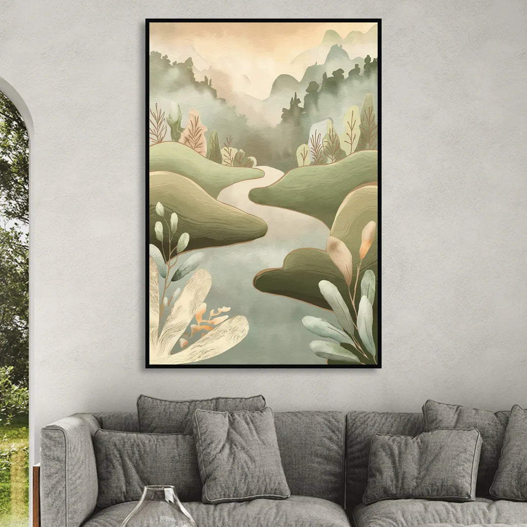 Boise Nature Escape Wilderness Sitting Room - Black Canvas Wall Art