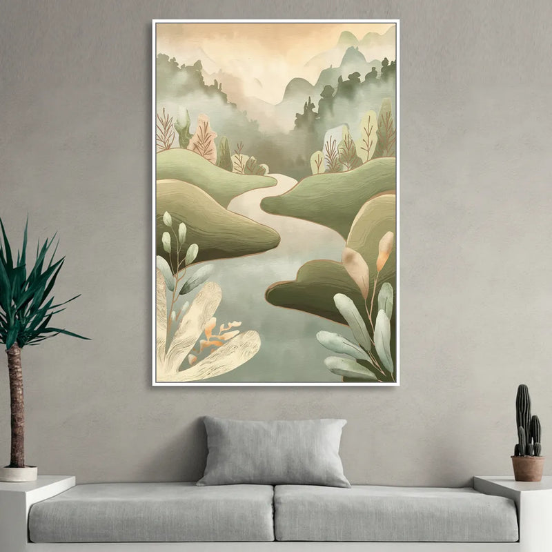 Boise Nature Escape Wilderness Living Room - White Canvas Wall Art