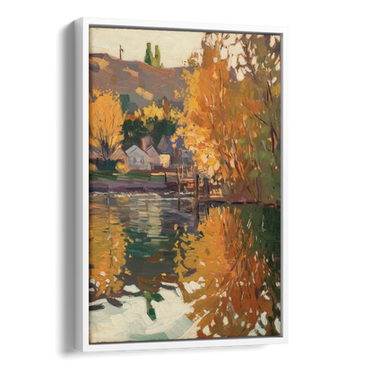 Boise Riverfront Scene Side - White Canvas Wall Art