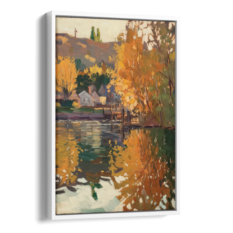 Boise Riverfront Scene Side - White Canvas Wall Art