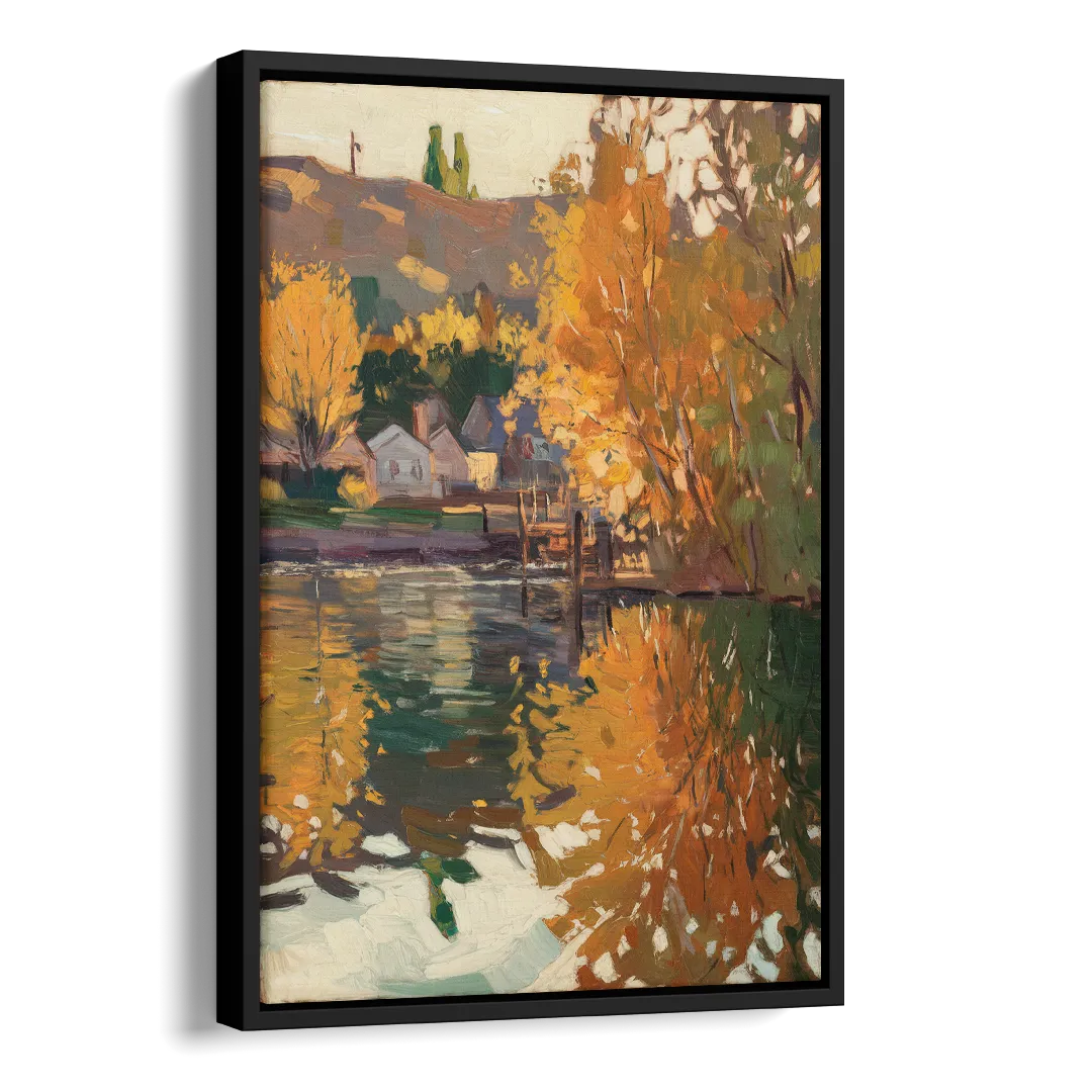 Boise Riverfront Scene Side - Black Canvas Wall Art