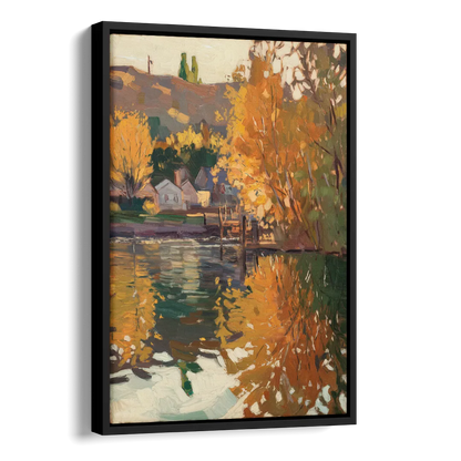 Boise Riverfront Scene Side - Black Canvas Wall Art