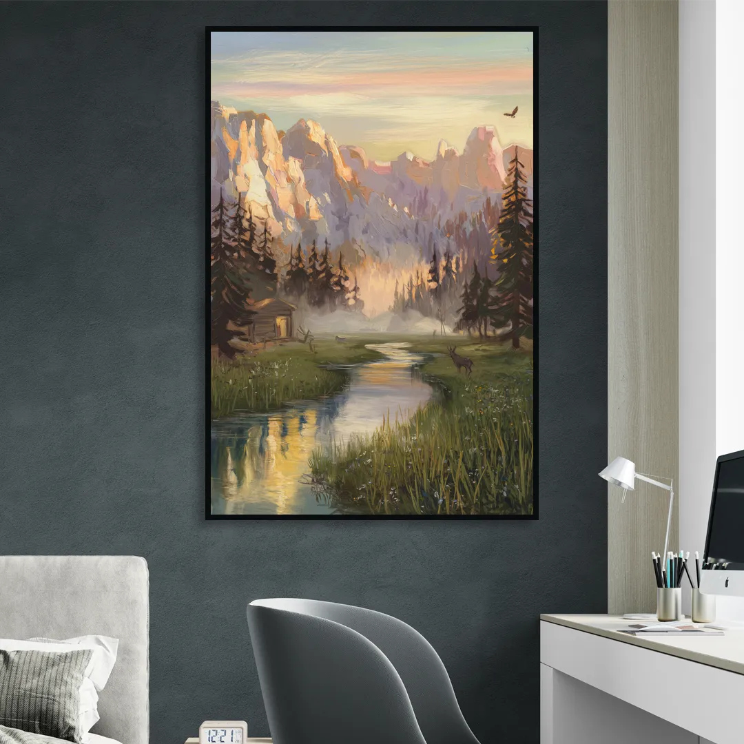 Boise Scenic Outdoors Living Room - Black Canvas Wall Art