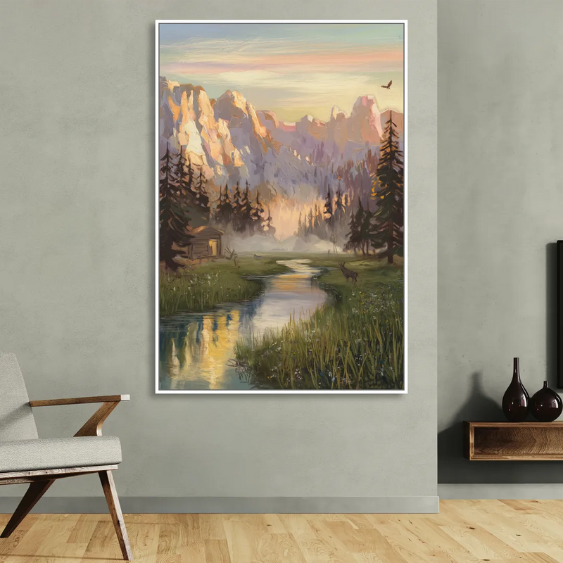 Boise Scenic Outdoors Living Room - White Canvas Wall Art