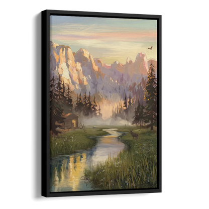 Boise Scenic Outdoors Side - Black Canvas Wall Art