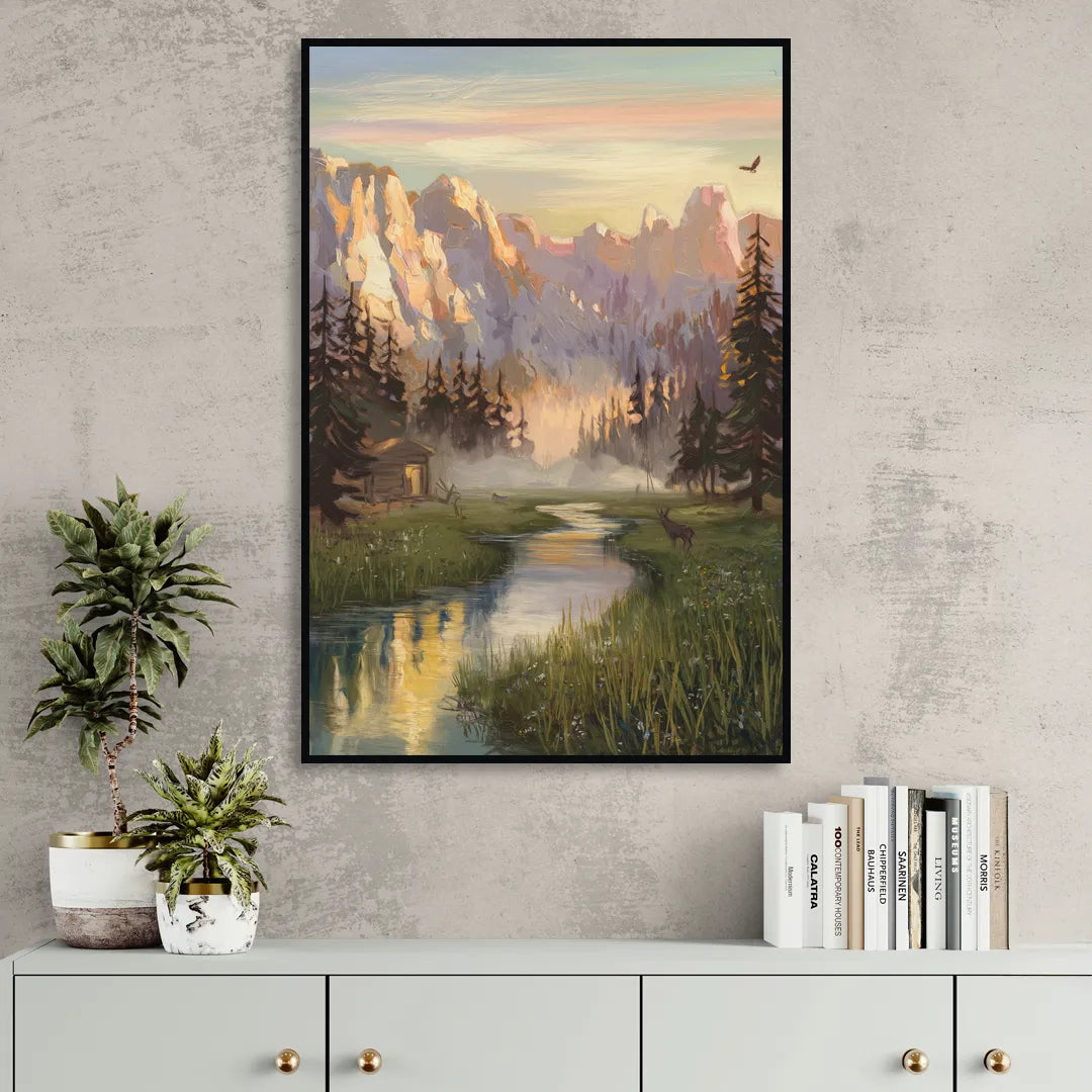 Boise Scenic Outdoors Sitting Room - Black Canvas Wall Art