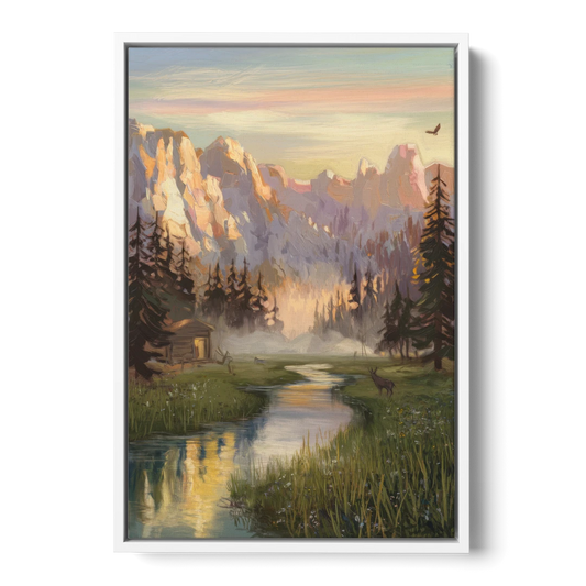 Boise Scenic Outdoors - White Framed Canvas Wall Art - Front
