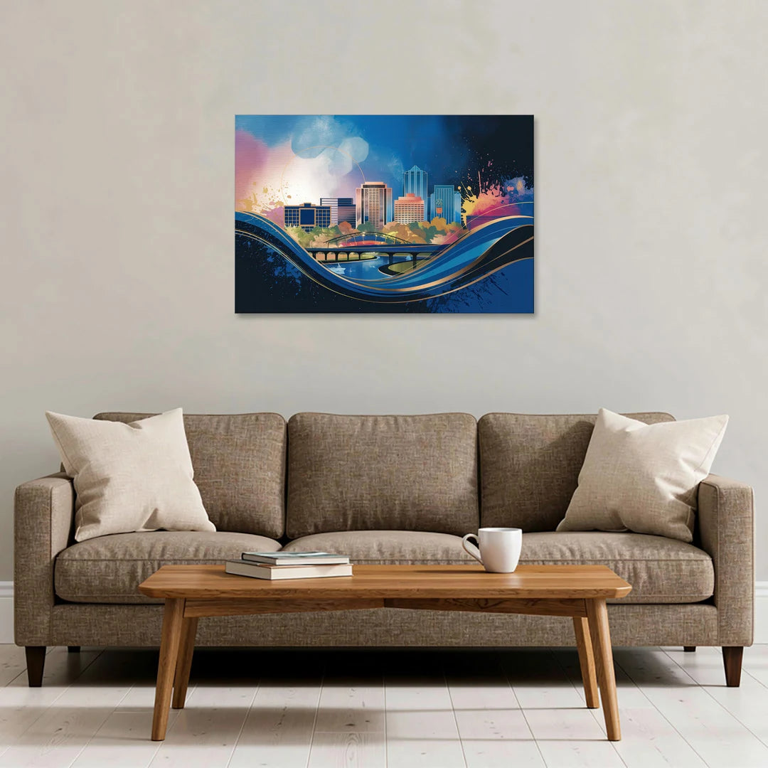 Boise State Skyline - Canvas Wall Art - Sofa - 36x24