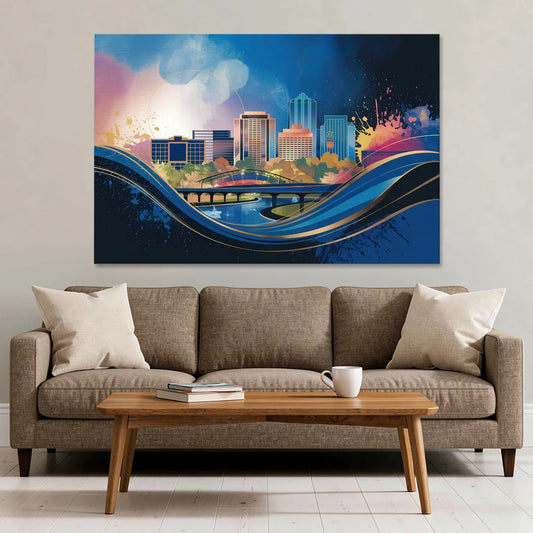 Boise State Skyline - Canvas Wall Art - Sofa - 60x40