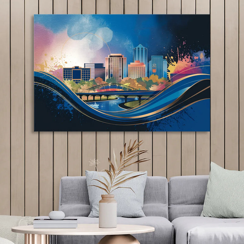 Boise State Skyline Sitting Room - Canvas Wall Art