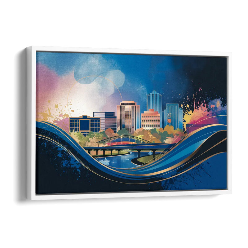 Boise State Skyline Side - White Canvas Wall Art