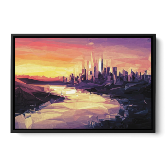 Boise Sunset Serenity - Black Framed Canvas Wall Art - Front