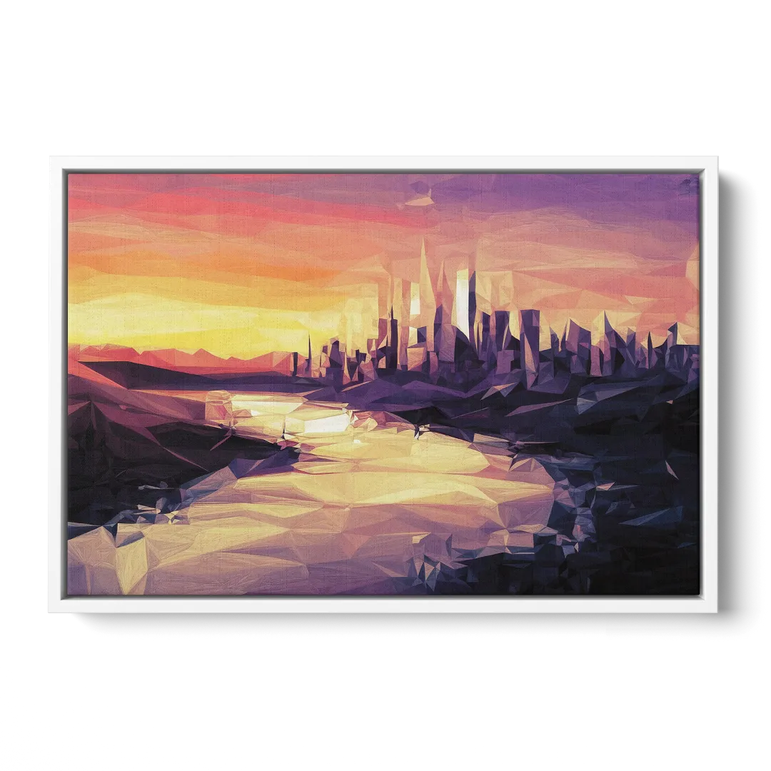 Boise Sunset Serenity Front - White Canvas Wall Art