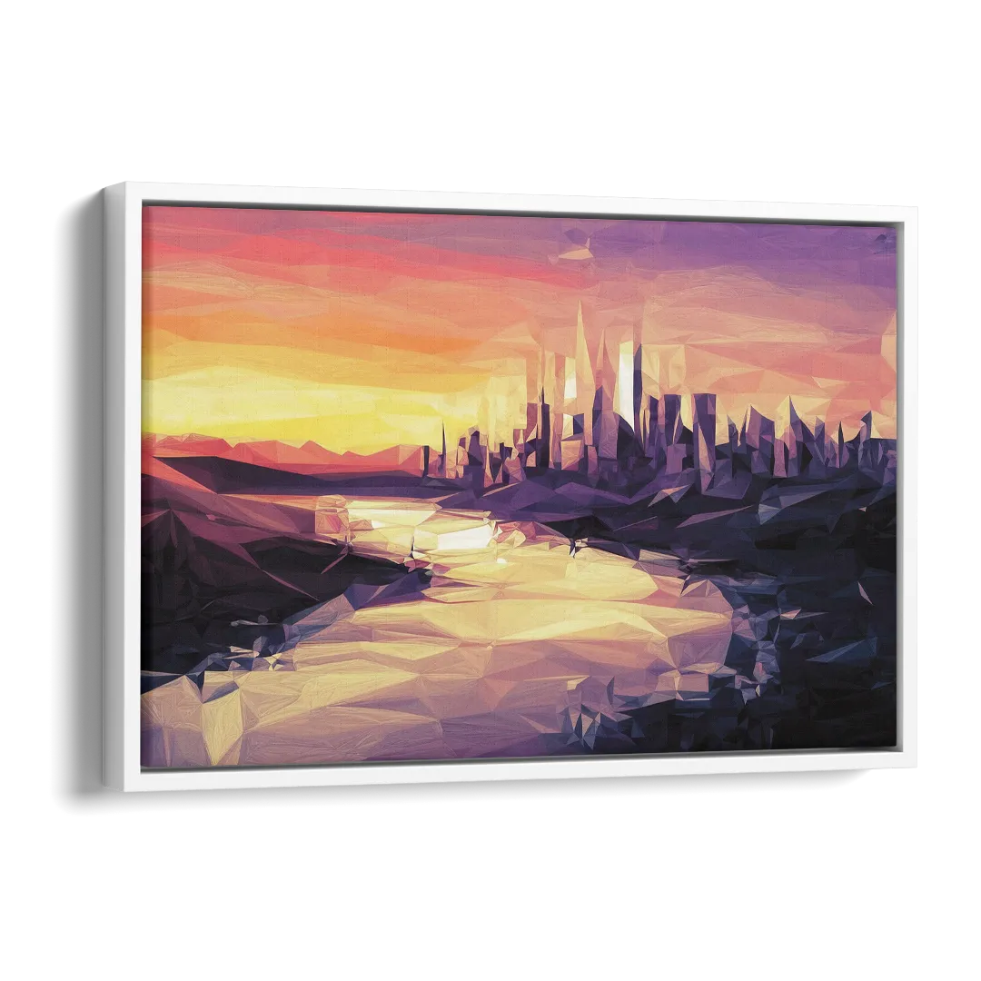 Boise Sunset Serenity Side - White Canvas Wall Art