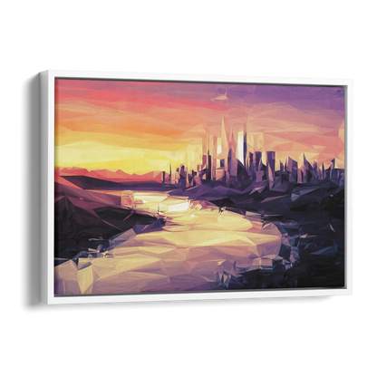 Boise Sunset Serenity Side - White Canvas Wall Art