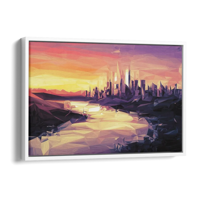 Boise Sunset Serenity Side - White Canvas Wall Art