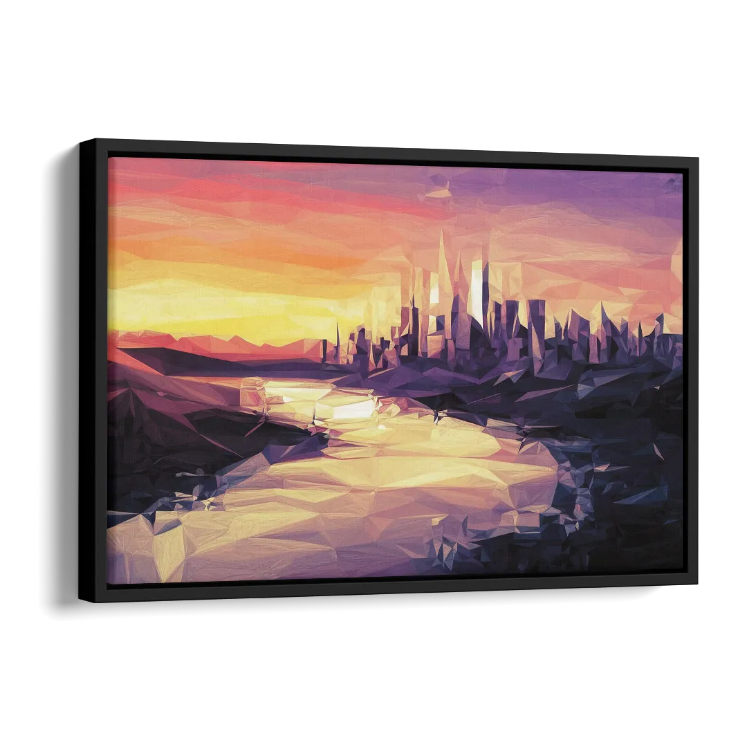Boise Sunset Serenity Side - Black Canvas Wall Art