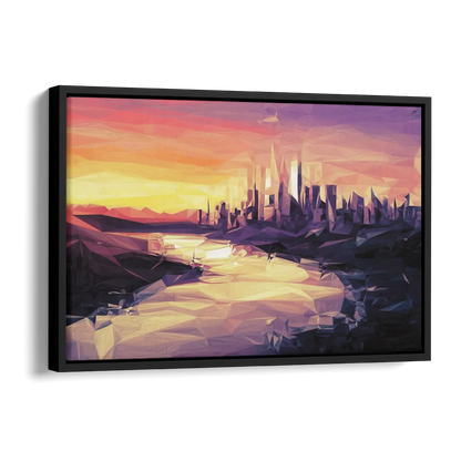 Boise Sunset Serenity Side - Black Canvas Wall Art