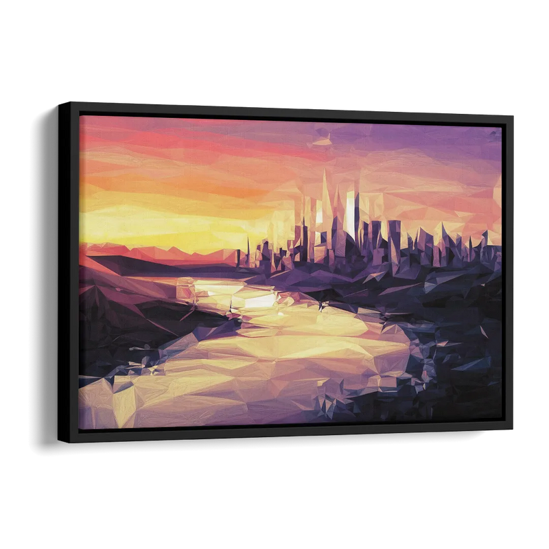 Boise Sunset Serenity Side - Black Canvas Wall Art