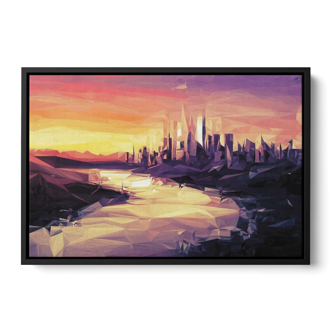 Boise Sunset Serenity Front - Black Canvas Wall Art