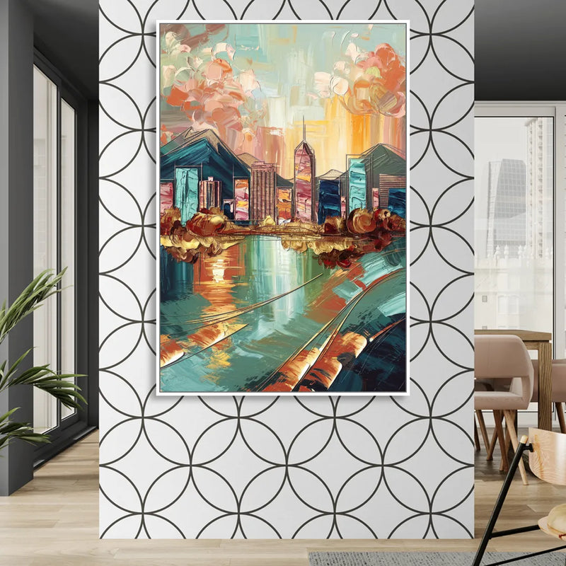 Boise Urban Elegance Sitting Room - White Canvas Wall Art