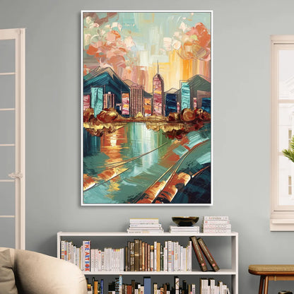 Boise Urban Elegance Living Room - White Canvas Wall Art