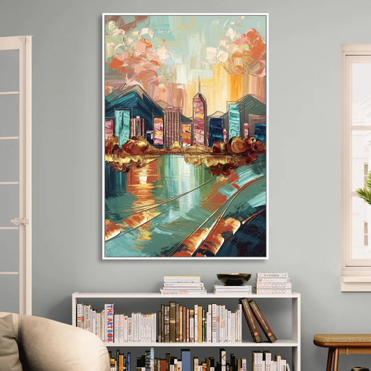 Boise Urban Elegance Living Room - White Canvas Wall Art