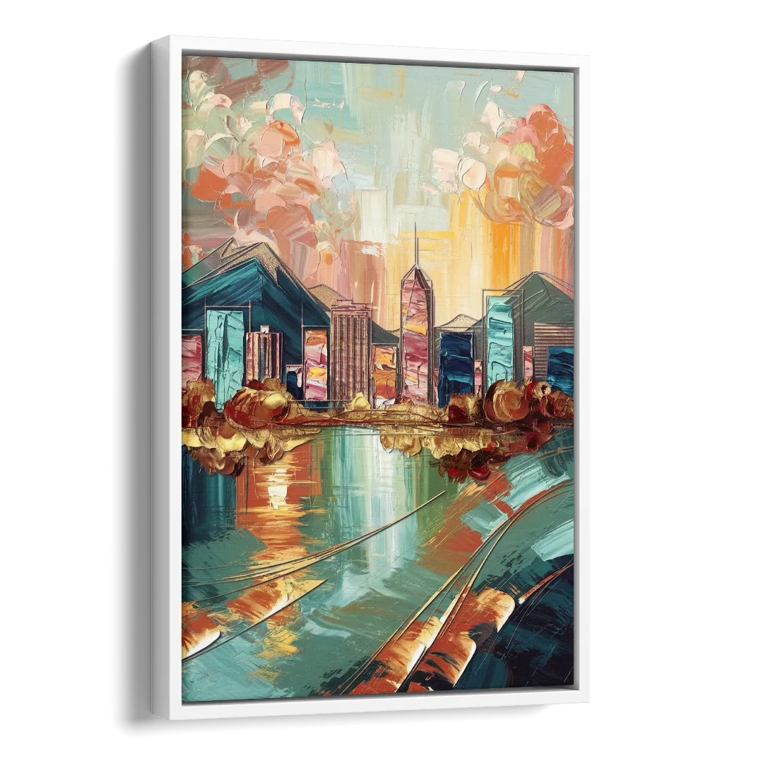 Boise Urban Elegance Side - White Canvas Wall Art